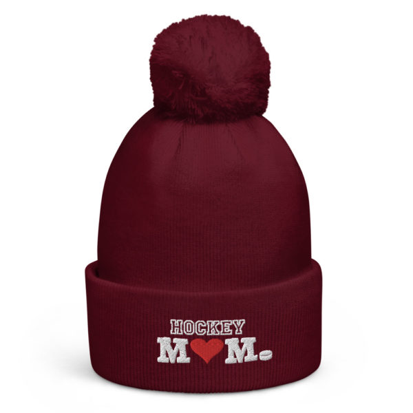 Hockey Mom Heart - Pom Pom Beanie - Image 2