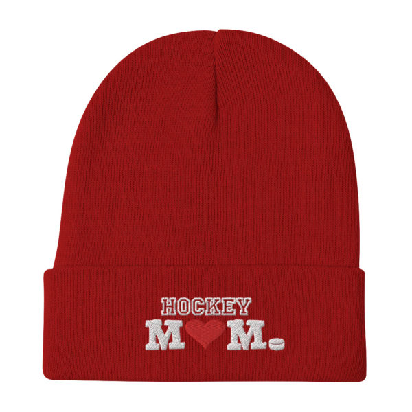 Hockey Mom Heart - Embroidered Beanie - Image 2