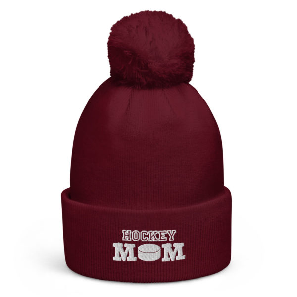 Hockey Mom Puck - Pom Pom Beanie - Image 2