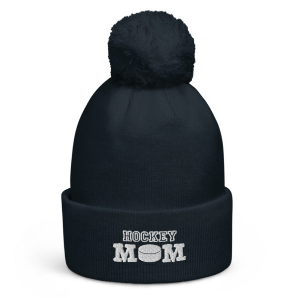 Hockey Mom Puck - Pom Pom Beanie - Image 3