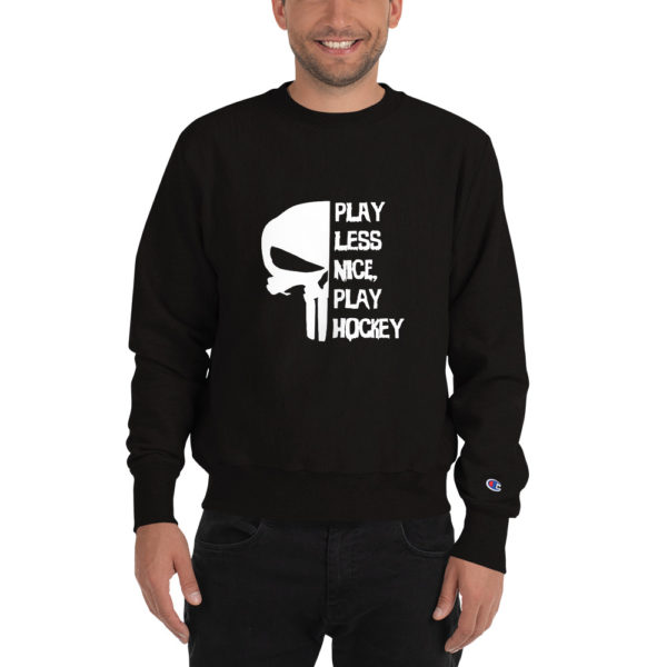 Play Less Nice Play Hockey Champion Sweatshirt - Image 3